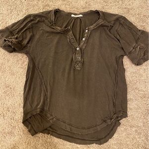 Free People short sleeve distressed shirt